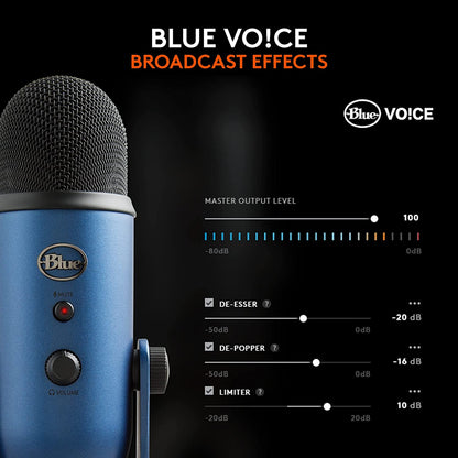 Logitech Creators  Yeti USB Microphone for Gaming, Streaming, Podcast, Youtube, Discord, PC, Studio Sound, Plug & Play-Midnight