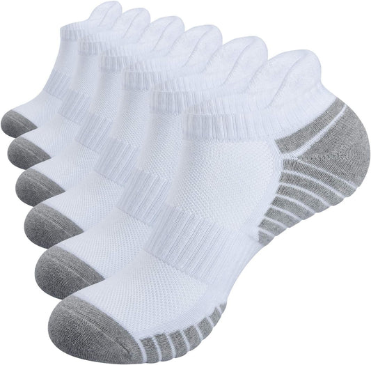 Mens Socks,6 Pairs Anti-Blister Cushioned Breathable Cotton Athletic Ankle Running Sports Women Sock
